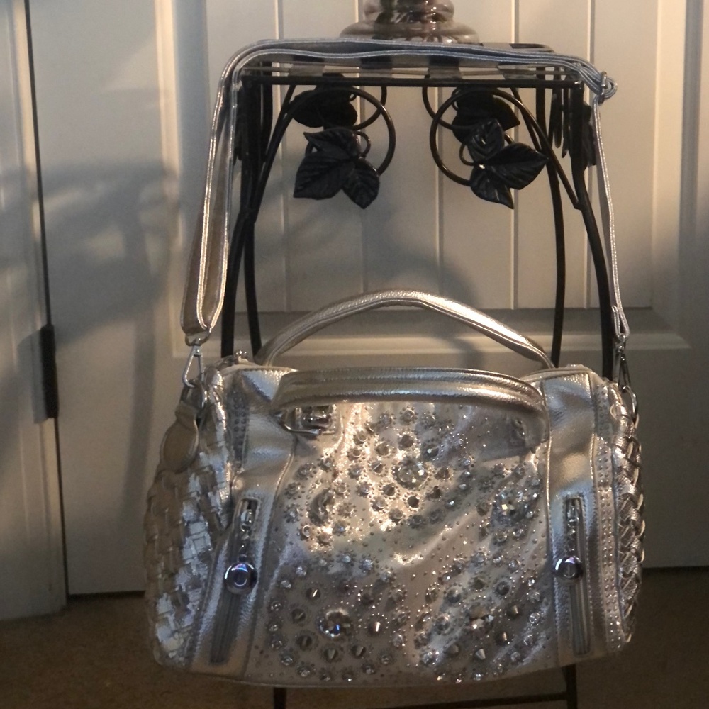 Beautiful Silver Bling  Shoulder Bag Purse